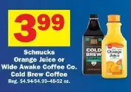 Schnucks Schnucks Orange Juice or Wide Awake Coffee Co. Cold Brew Coffee offer