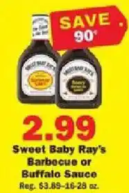 Schnucks Sweet Baby Ray's Barbecue or Buffalo Sauce offer