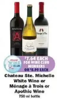 Schnucks Chateau Ste. Michelle White Wine offer