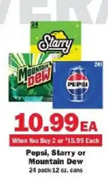 Schnucks Pepsi, Starry or Mountain Dew offer
