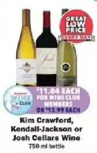 Schnucks Kim Crawford, Kendall-Jackson or Josh Cellars Wine offer