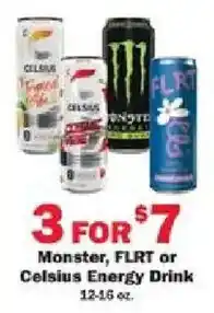 Schnucks Monster, FLRT or Celsius Energy Drink offer