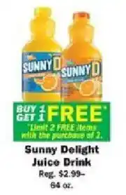 Schnucks Sunny Delight Juice Drink offer