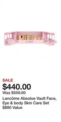 Nordstrom Lancôme Absolue Vault Face, Eye & body Skin Care Set $890 Value offer