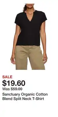 Nordstrom Sanctuary Organic Cotton Blend Split Neck T-Shirt offer