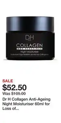 Nordstrom Dr H Collagen Anti-Ageing Night Moisturiser 60ml for Loss of Firmness, Anti-Aging offer