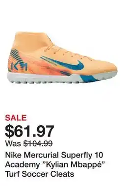 Dick's Sporting Goods Nike Mercurial Superfly 10 Academy Kylian Mbappé Turf Soccer Cleats offer