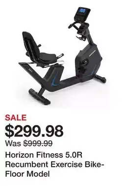 Dick's Sporting Goods Horizon Fitness 5.0R Recumbent Exercise Bike- Floor Model offer