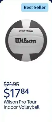 Walmart Wilson Pro Tour Indoor Volleyball - Black/White, Official Size offer