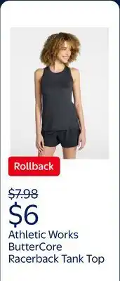 Walmart Athletic Works Women's and Women's Plus ButterCore Racerback Tank Top offer