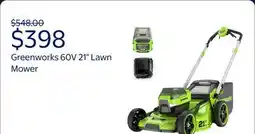 Walmart Greenworks 60V 21 Self Propelled Lawn Mower with (1) 8.0 Ah Battery & Rapid Charger 2546402 offer