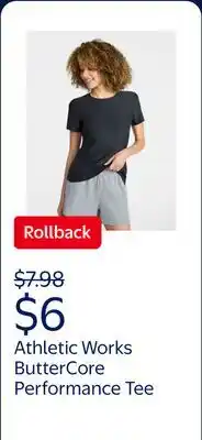 Walmart Athletic Works Women's and Women's Plus Performance ButterCore Tee offer