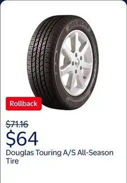Walmart Douglas Touring A/S 205/55R16 91H All-Season Tire offer