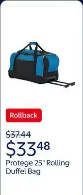 Walmart Protege 25 Rolling Duffel Bag for Travel, Teal offer