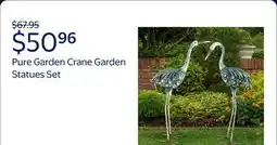 Walmart Pure Garden Crane Garden Statues Set of 2 - Metal Yard Art Outdoor Decor offer