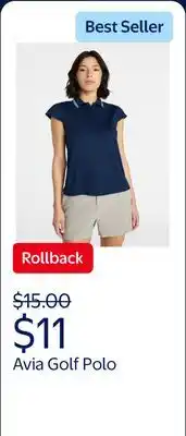 Walmart Avia Women's Golf Polo with Short Sleeves offer