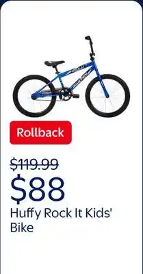 Walmart Huffy 20 Rock It Kids' Bike, Fits Riders 44-56, Blue, Youth, Boys offer
