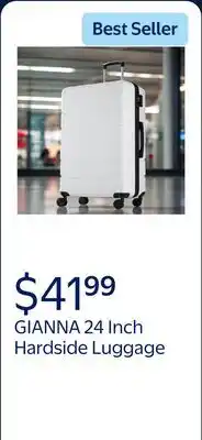 Walmart GIANNA 24 Inch Hardside Luggage, Expandable Rolling Luggage with TSA Lock and Spinner Wheels, White offer