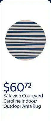 Walmart Safavieh Courtyard Caroline Striped Indoor/Outdoor Area Rug, Navy/Beige offer