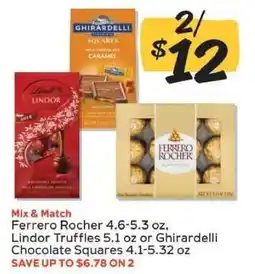 Winn Dixie Ferrero Rocher, Lindor Truffles or Ghirardelli Chocolate Squares offer