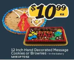 Winn Dixie 12 Inch Hand Decorated Message Cookies or Brownies offer