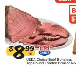 Winn Dixie USDA Choice Beef Boneless Top Round London Broil or Roast offer