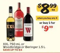 Winn Dixie XXL 750 mL or Woodbridge or Beringer 1.5 L offer