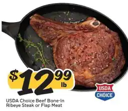 Winn Dixie USDA Choice Beef Bone-In Ribeye Steak or Flap Meat offer