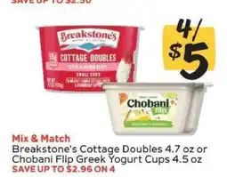 Winn Dixie Breakstone's Cottage Doubles or Chobani Flip Greek Yogurt Cups offer