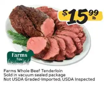 Winn Dixie Farms Whole Beef Tenderloin offer