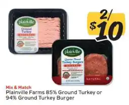 Winn Dixie Plainville Farms Ground Turkey or Turkey Burger offer
