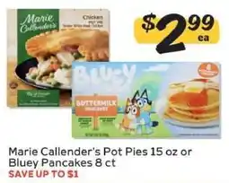 Winn Dixie Marie Callender's Pot Pies 15 oz or Bluey Pancakes 8 ct offer