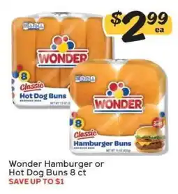Winn Dixie Wonder Hamburger or Hot Dog Buns offer