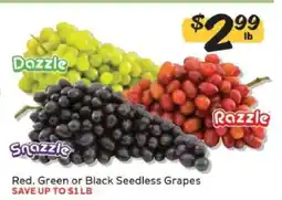 Winn Dixie Red, Green or Black Seedless Grapes offer