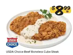 Winn Dixie USDA Choice Beef Boneless Cube Steak offer