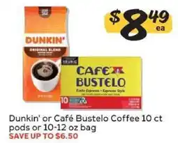 Winn Dixie Dunkin' or Café Bustelo Coffee offer