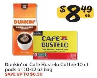 Winn Dixie Dunkin' or Café Bustelo Coffee offer