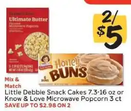 Winn Dixie Little Debbie Snack Cakes or Know & Love Microwave Popcorn offer