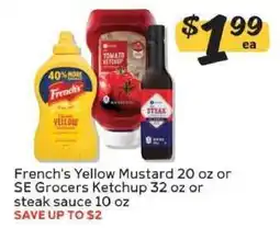 Winn Dixie French's Yellow Mustard or SE Grocers Ketchup or Steak Sauce offer