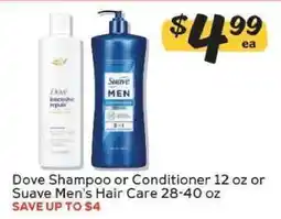 Winn Dixie Dove Shampoo or Conditioner / Suave Men's Hair Care offer