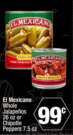 Super King Markets El Mexicano Whole Jalapeños or Chipotle Peppers offer