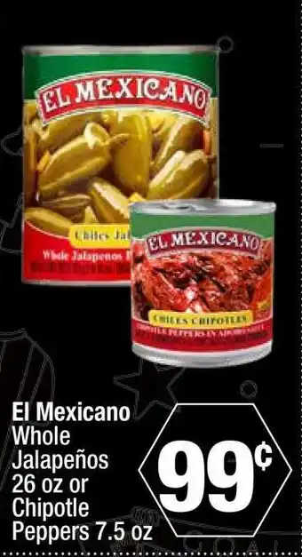 Super King Markets El Mexicano Whole Jalapeños or Chipotle Peppers offer