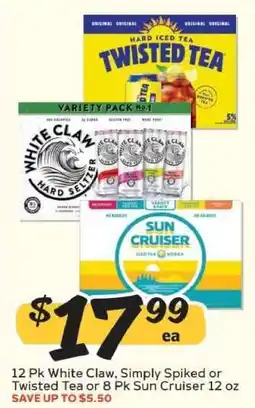 Winn Dixie White Claw, Simply Spiked or Twisted Tea, Sun Cruiser offer