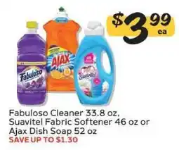 Winn Dixie Fabuloso Cleaner, Suavitel Fabric Softener, Ajax Dish Soap offer