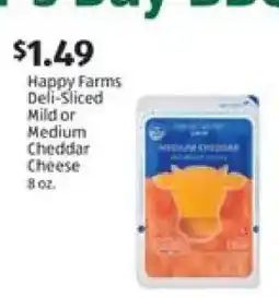 Aldi Happy Farms Deli-Sliced Mild or Medium Cheddar Cheese offer