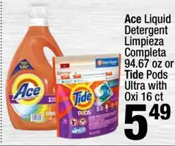 Super King Markets Ace Liquid Detergent or Tide Pods offer