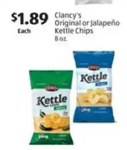 Aldi Clancy's Original or Jalapeño Kettle Chips offer