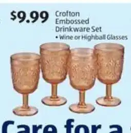 Aldi Crofton Embossed Drinkware Set offer