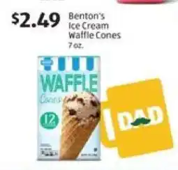 Aldi Benton's Ice Cream Waffle Cones offer