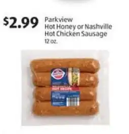 Aldi Parkview Hot Honey or Nashville Hot Chicken Sausage offer